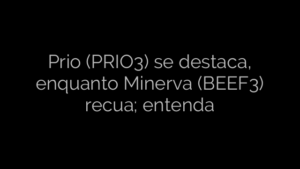 ​Prio (PRIO3) se destaca, enquanto Minerva (BEEF3) recua; entenda 